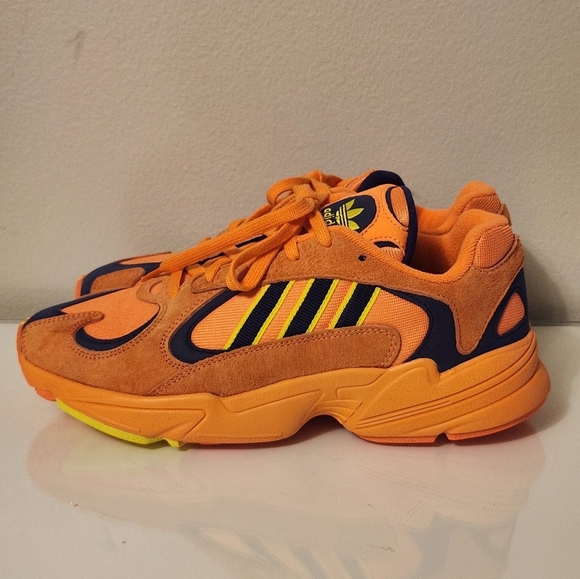 ADIDAS YOUNG 1. HI - RES ORANGE LOW TOP SHOES NAVY BLUE MEN'S SIZE 9 - Picture 2 of 9